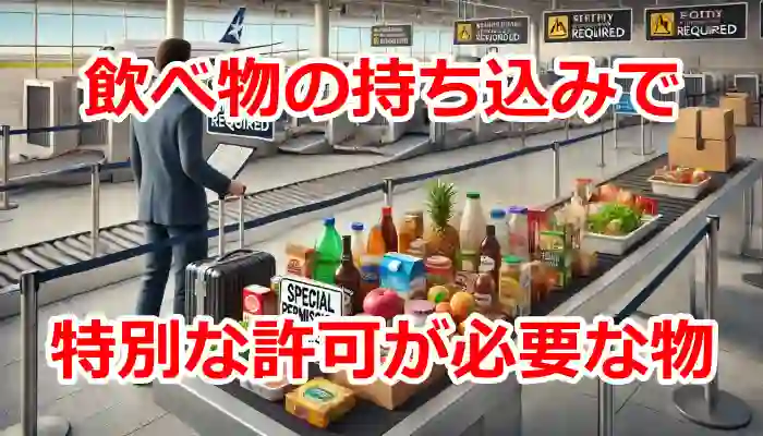 飛行機に飲食物の持ち込みには特別な許可が必要な物がある